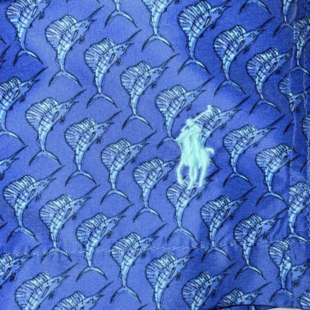 Polo Ralph Lauren Mens 2XLT Blue Swim Trunks Swordfish Board Shorts Blue‎ Pony